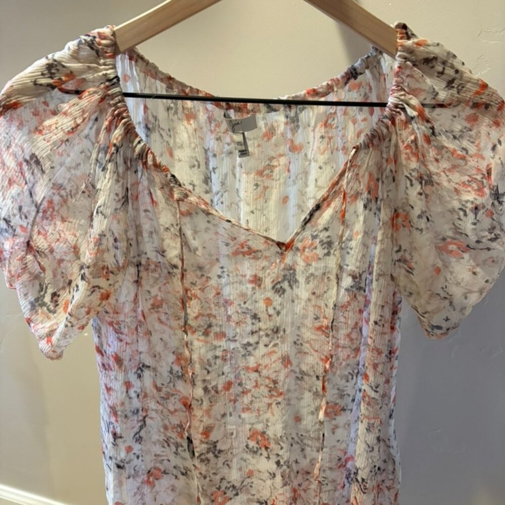 Joie Shortsleeve String Blouse